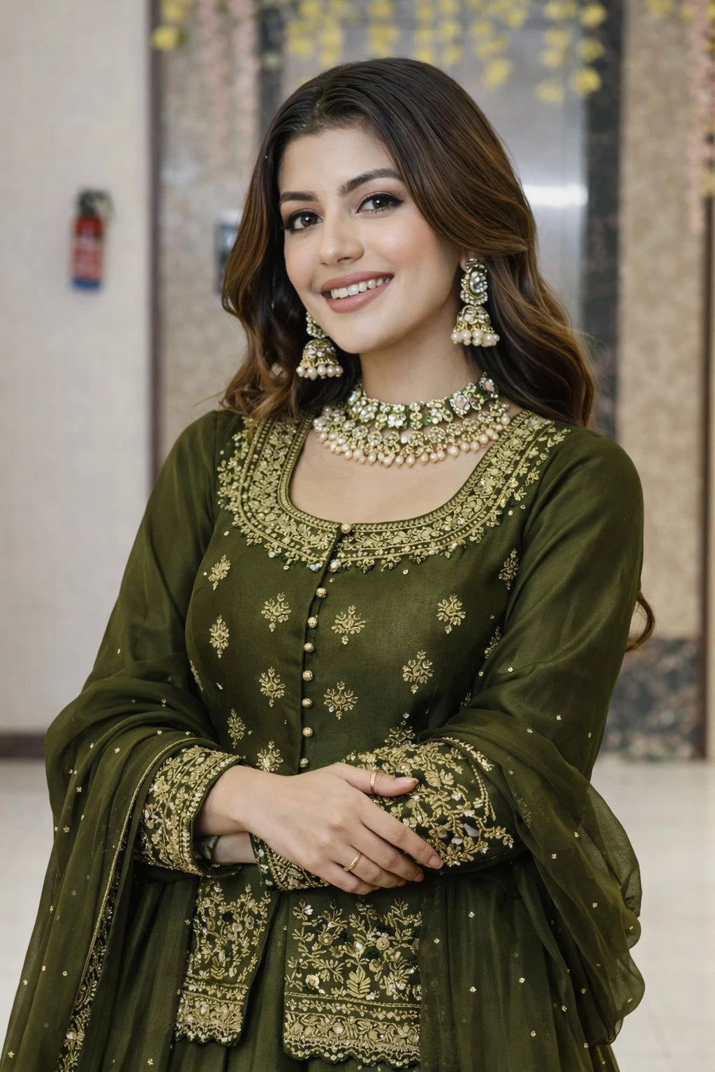 Trivety Embroidered Stitched Lehenga & Kurta
