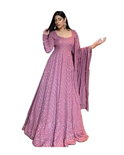 Traditional Anarkali Gown with Dupatta Set, Full Length Gown, Wedding
