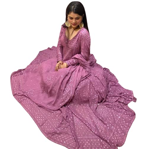 Traditional Anarkali Gown with Dupatta Set, Full Length Gown, Wedding