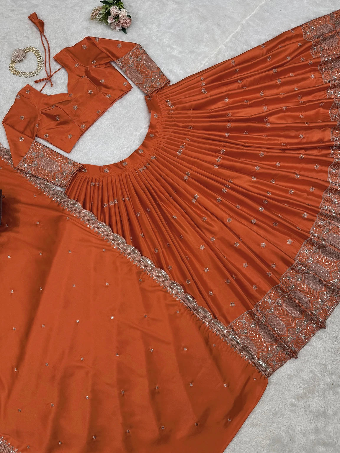 Kedar Fab Embroidered Semi Stitched Lehenga Choli