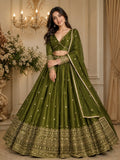 Cute Fellow Embroidered Semi Stitched Lehenga Choli