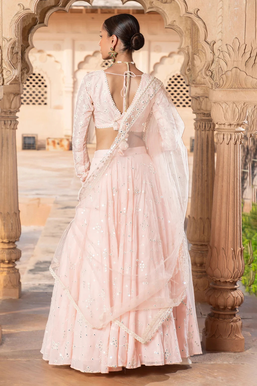 Embroidered Semi Stitched Lehenga Choli