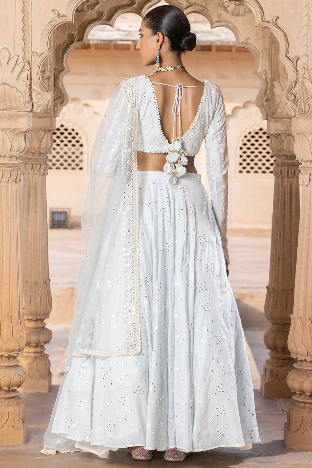 Embroidered Semi Stitched Lehenga Choli