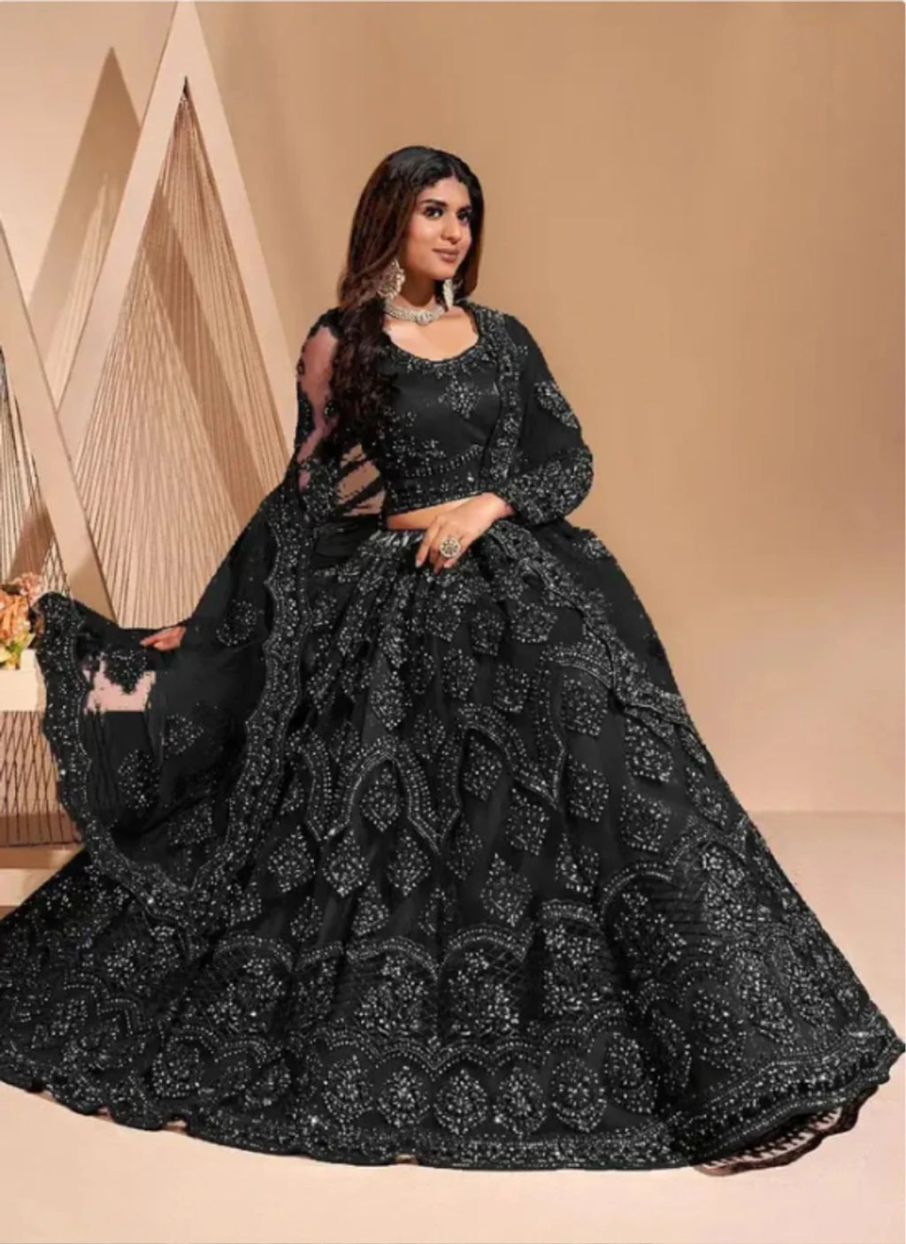 Styloxia Embellished Semi Stitched Lehenga Choli