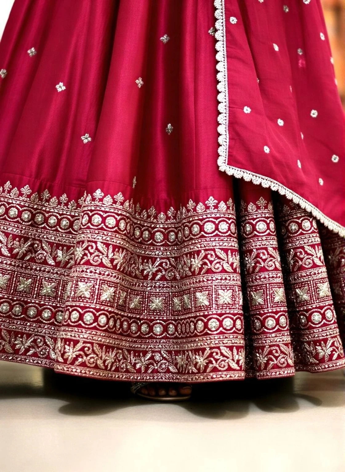 Cute Fellow Embroidered Semi Stitched Lehenga Choli