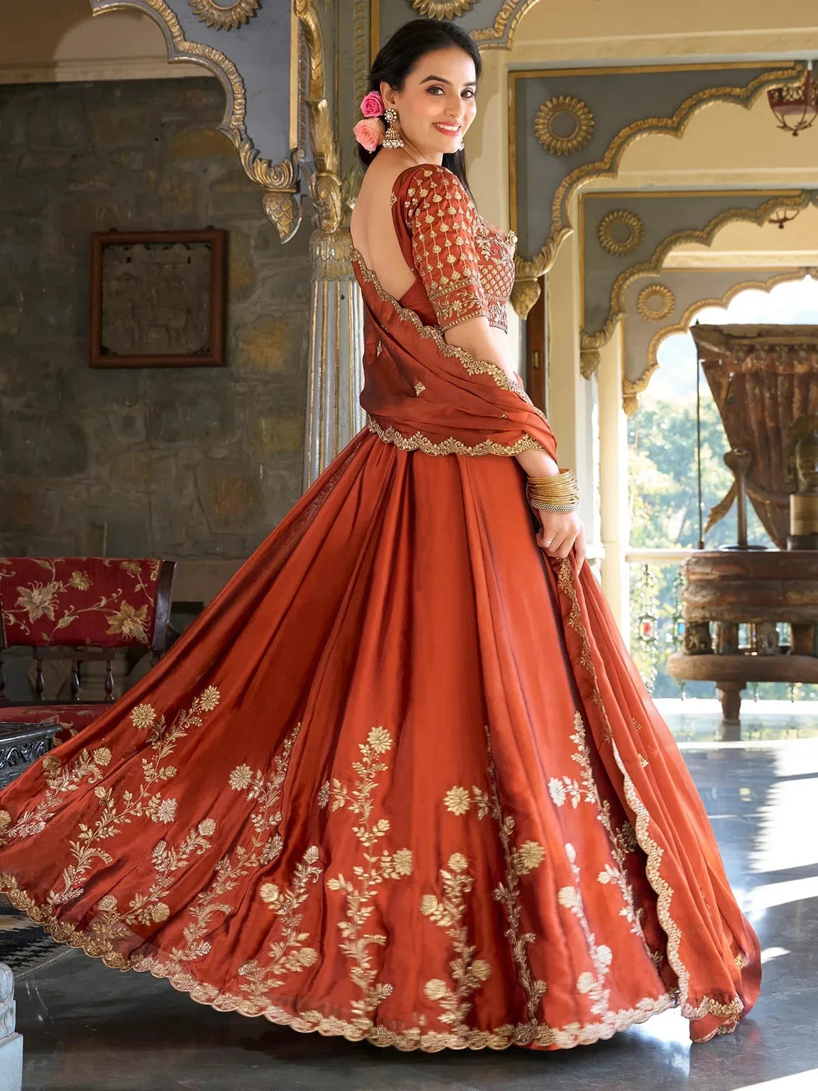 Kedar Fab Embroidered Semi Stitched Lehenga Choli