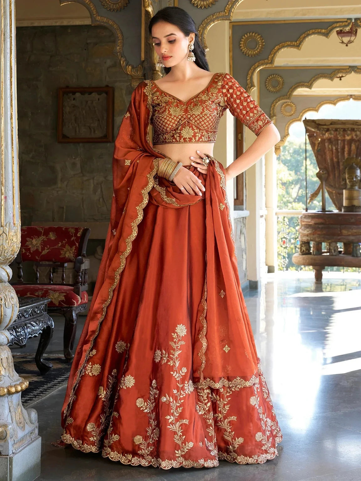 Kedar Fab Embroidered Semi Stitched Lehenga Choli