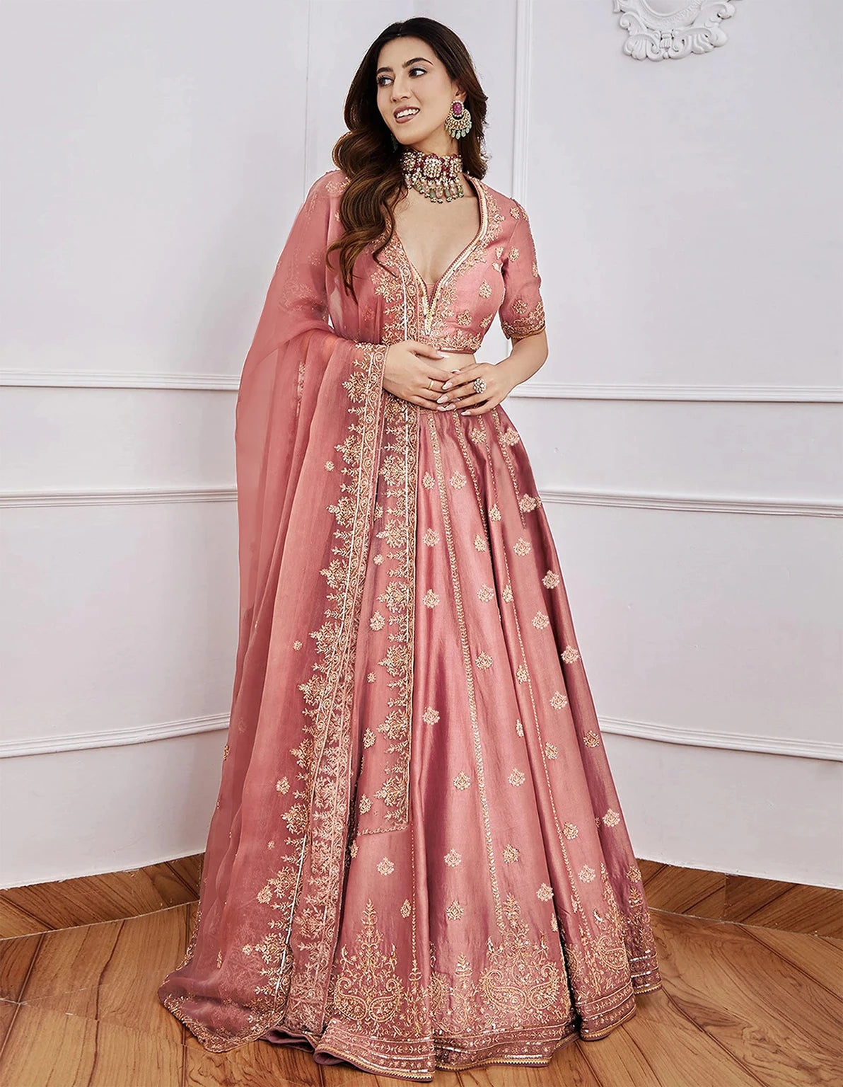 Kedar Fab Embroidered Semi Stitched Lehenga Choli