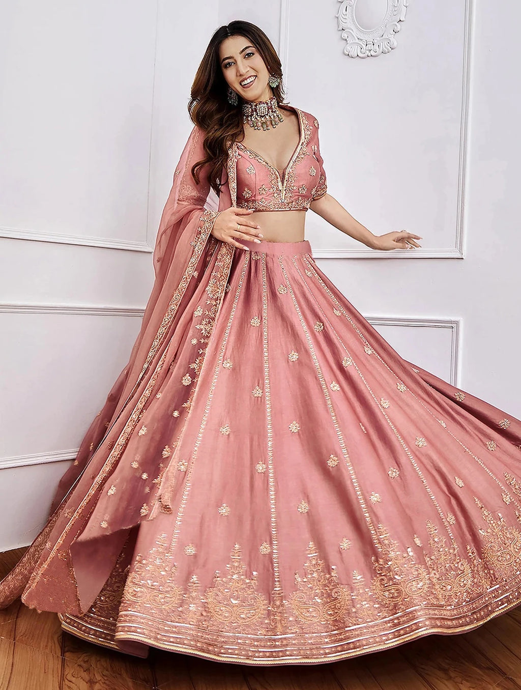 Kedar Fab Embroidered Semi Stitched Lehenga Choli