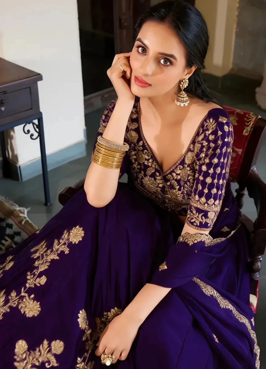 Kedar Fab Embroidered Semi Stitched Lehenga Choli