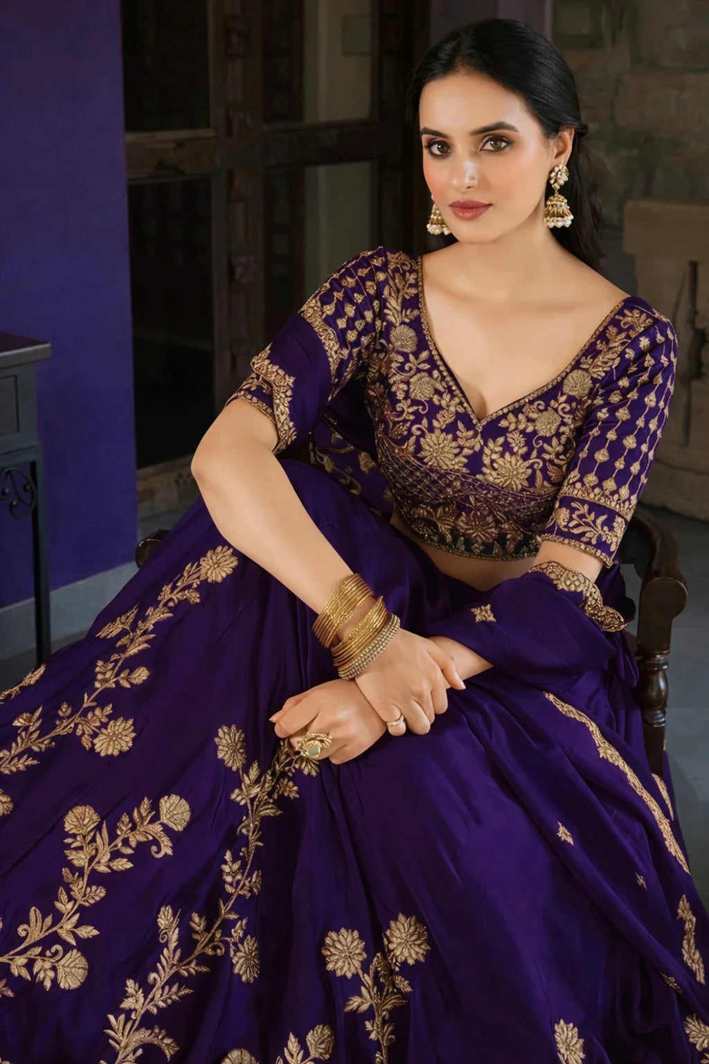 Kedar Fab Embroidered Semi Stitched Lehenga Choli