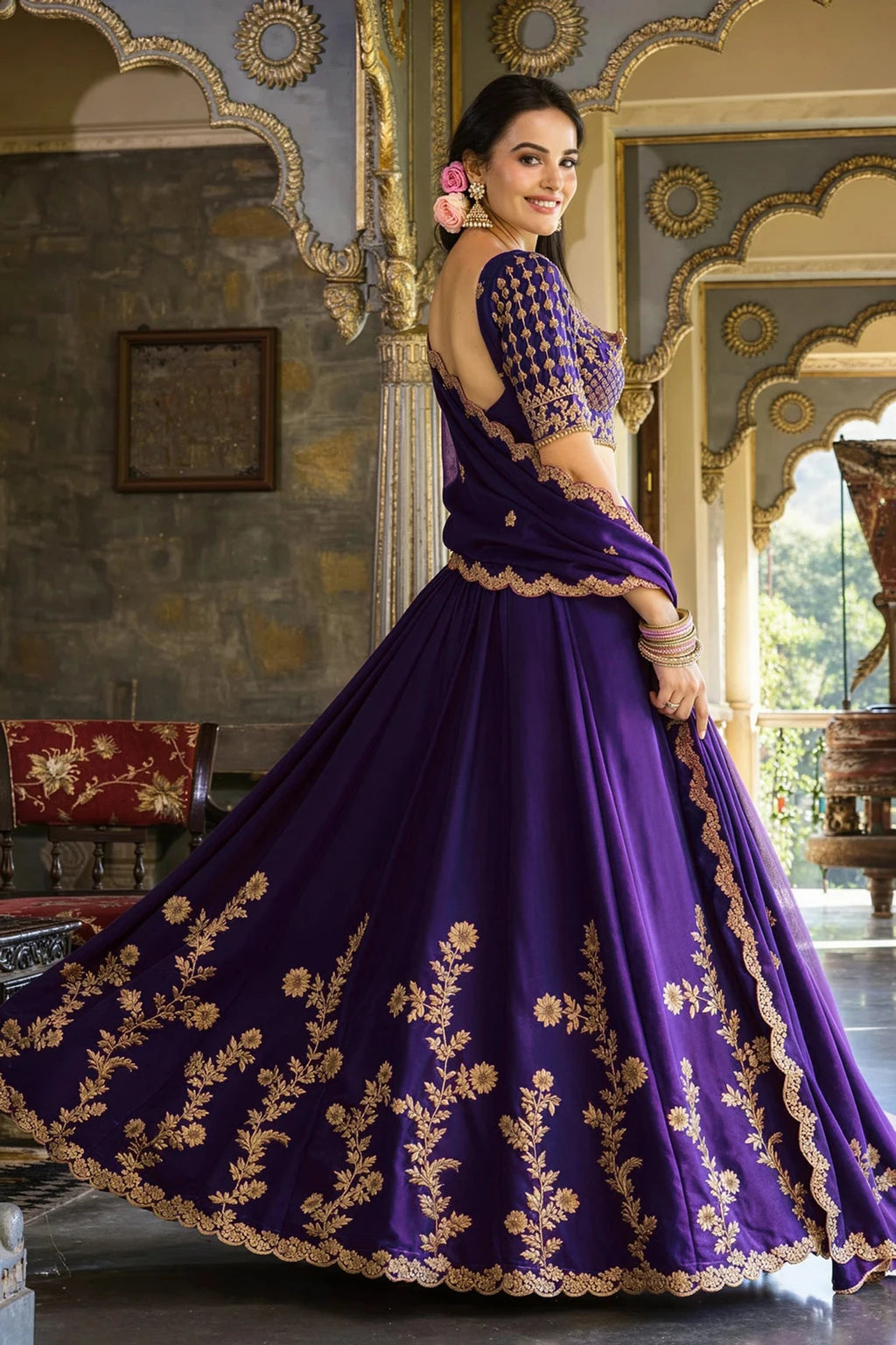 Kedar Fab Embroidered Semi Stitched Lehenga Choli