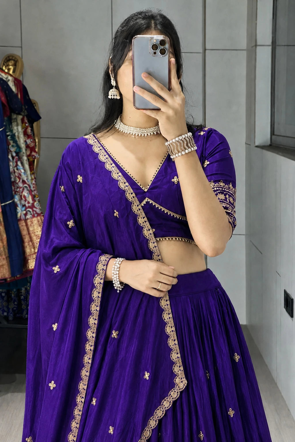 Kedar Fab Embroidered Semi Stitched Lehenga Choli