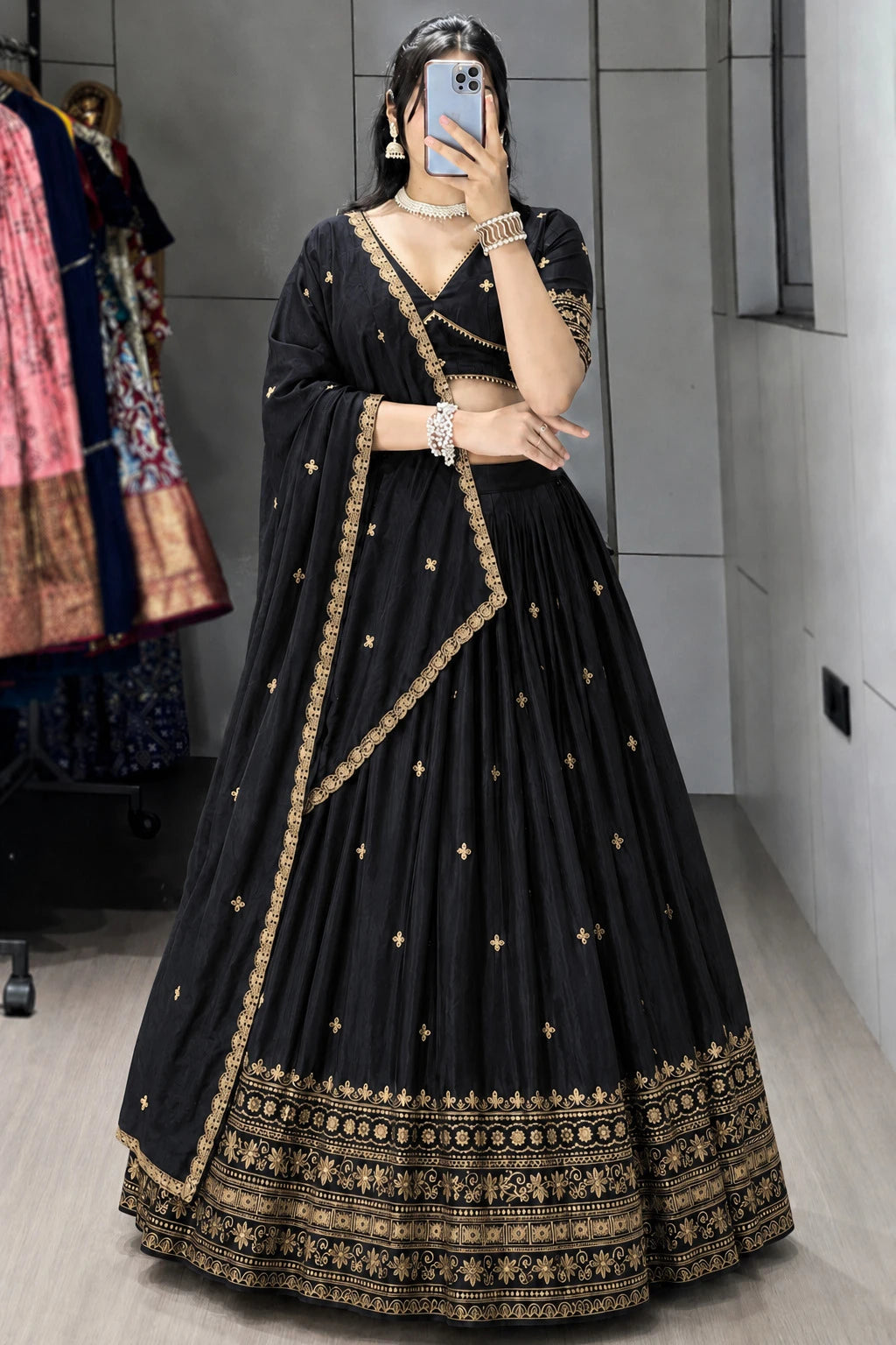 Kedar Fab Embroidered Semi Stitched Lehenga Choli