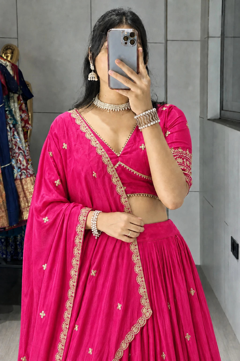 Kedar Fab Embroidered Semi Stitched Lehenga Choli