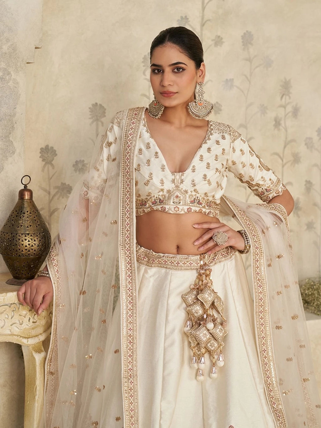 odette Solid Semi Stitched Lehenga Choli