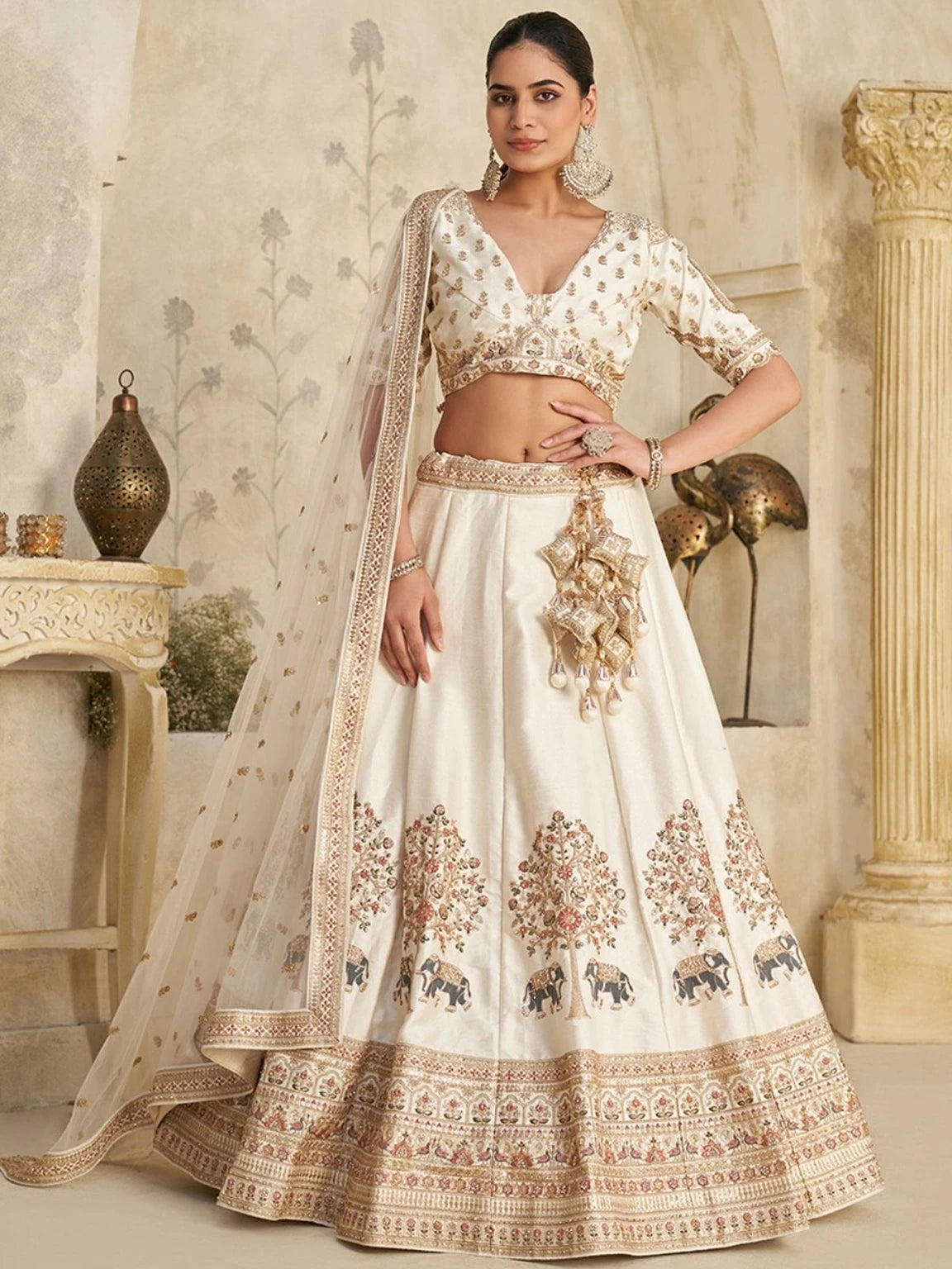 odette Solid Semi Stitched Lehenga Choli