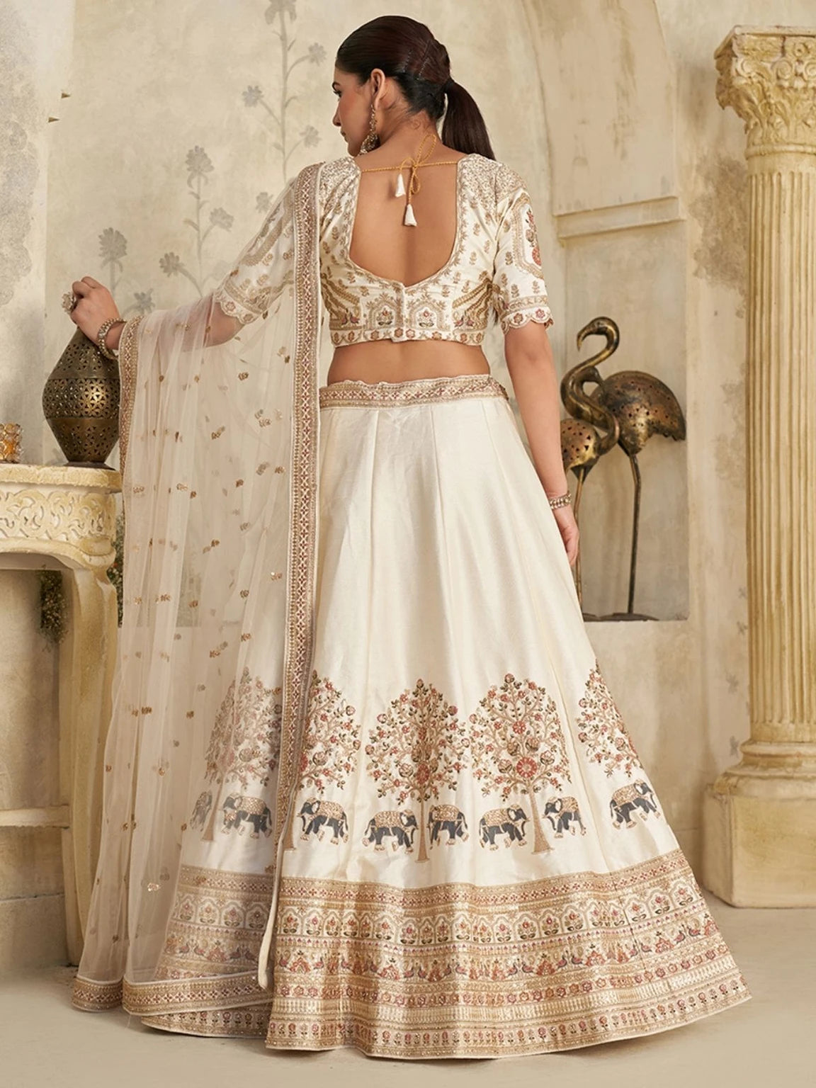 odette Solid Semi Stitched Lehenga Choli