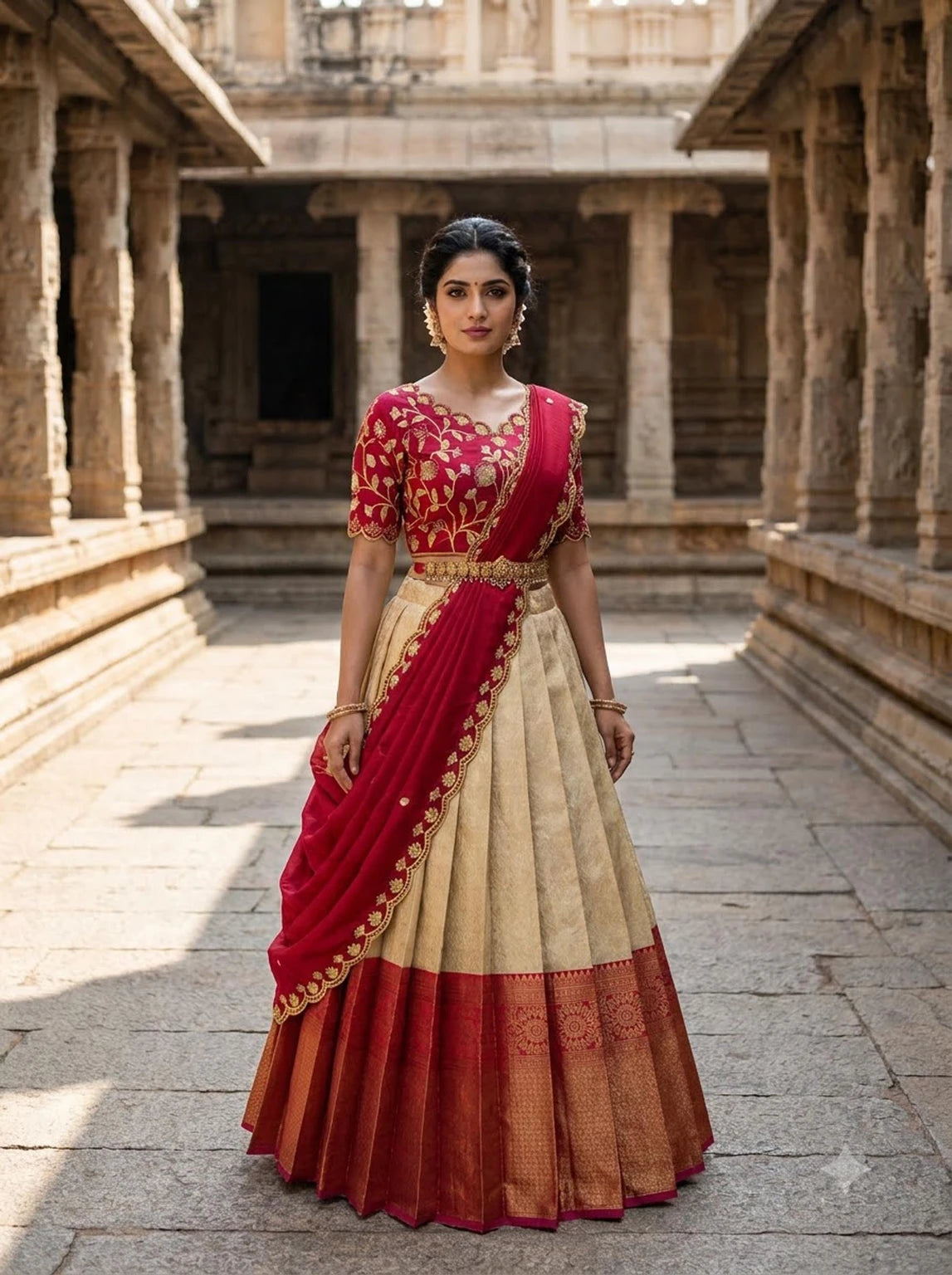 Solid Semi Stitched Lehenga Choli