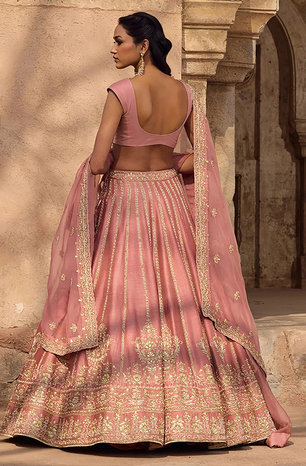 Trijal Fab Embroidered Semi Stitched Lehenga Choli