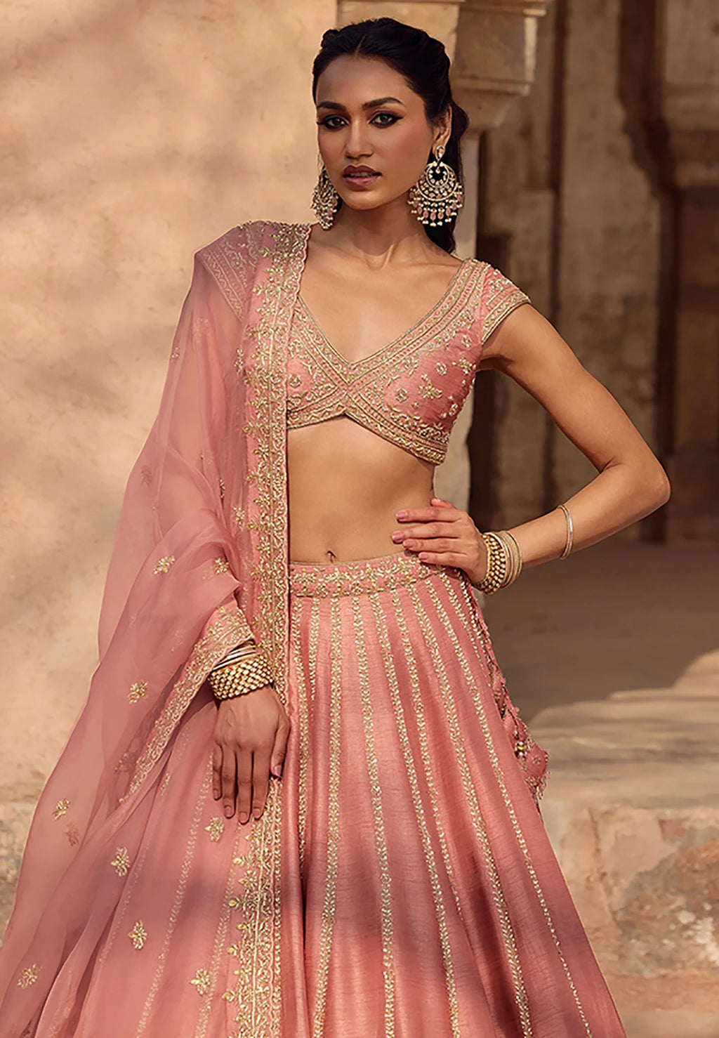 Trijal Fab Embroidered Semi Stitched Lehenga Choli