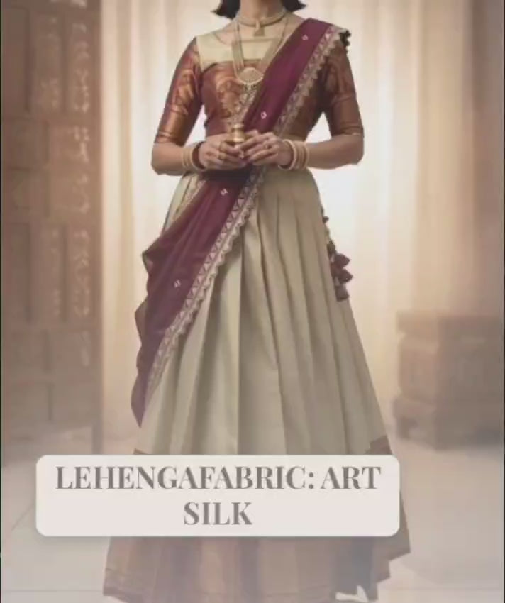 Divastri Solid Semi Stitched Lehenga Choli
